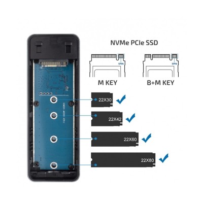 BOX EST. M.2 PCI-EX GS-NVMETC Type-C USB